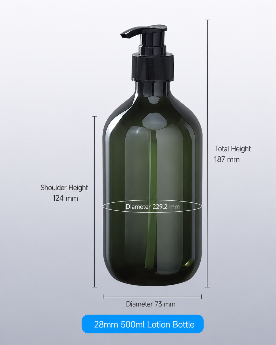500ml PET Plastic Pump Lotion Bottle with PP Pump Dispenser