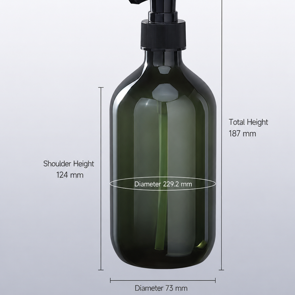 500ml PET Plastic Pump Lotion Bottle with PP Pump Dispenser