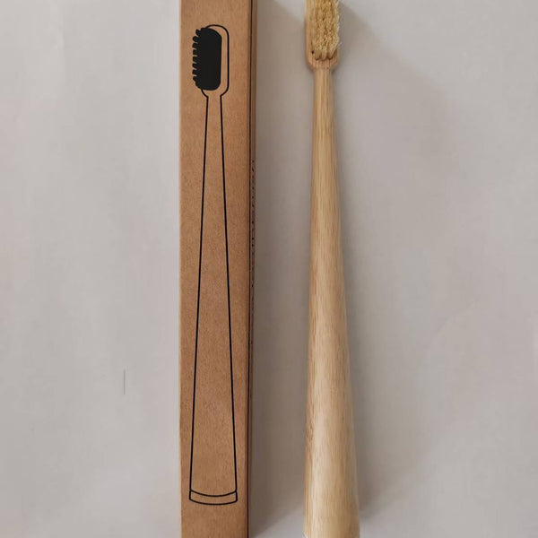 Natural Bamboo Toothbrush – Soft Bristles, Eco-Friendly Wooden Handle, Color-Coded Base