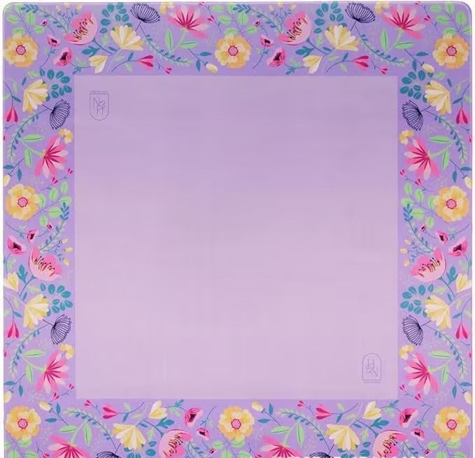 Purple Floral Diatom Mud Table Mat – Stain Resistant Wear Resistant Mahjong Game Pad