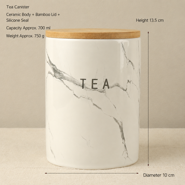 Marble Ceramic Storage Jar – 700ml Kitchen & Home Canister