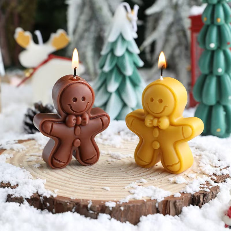 Gingerbread Man Scented Candle – Handmade Favor Candle