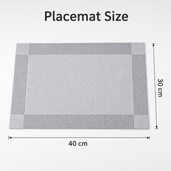 Eco-Friendly PVC Woven Placemats, Reusable Heat Resistant Non-Slip Dining Table Mats