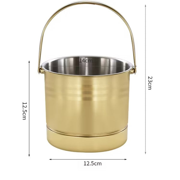 1.6L Stainless Steel Ice Bucket with Strainer & Handle