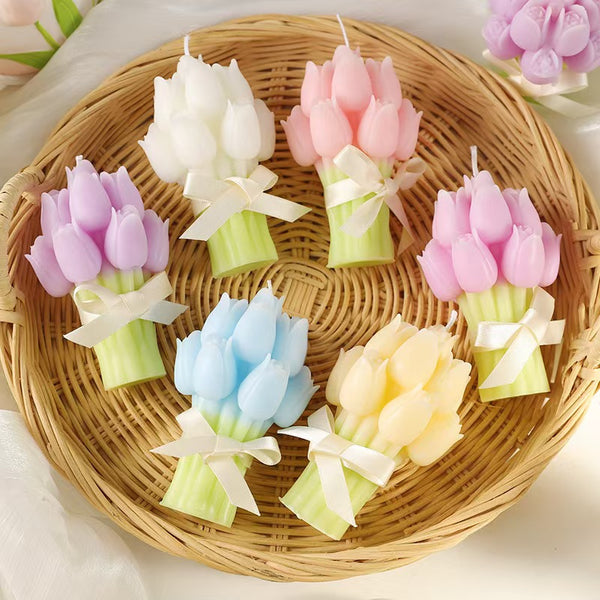 Handheld Bouquet Scented Candle – Handmade Floral Candle