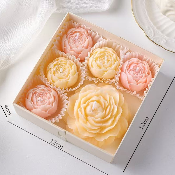 Peony Flower Scented Candle Set