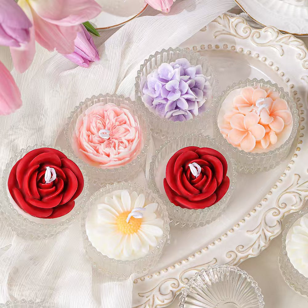 Candy Jar Flower Scented Candle – Handmade Gift Candle