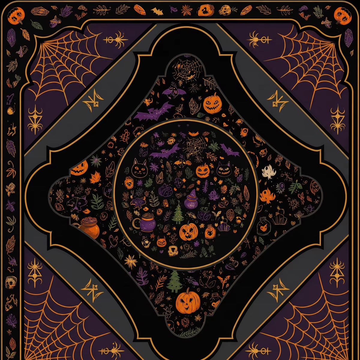 Halloween Mahjong Mat – American Style Game Table Pad with Non Slip, Noise Reducing & Custom Design Options