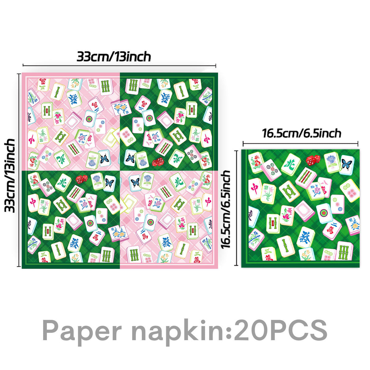 Mahjong Party Supplies Set – Disposable Paper Plates & Cups for Asian Game Night Decoration
