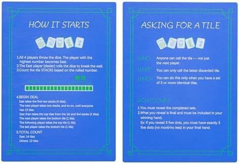 PVC Mahjong Game Cards Set – Colorful Washi Style Cards with Fun Sayings & Wave Edge Design for Couples Game