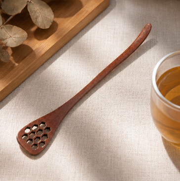 Wooden Honey Dipper Spoon | Polished Natural Honey Stick with Traditional Chinese Style
