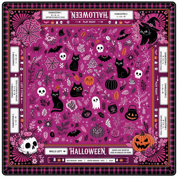 Halloween Mahjong Mat – American Style Game Table Pad with Non Slip, Noise Reducing & Custom Design Options