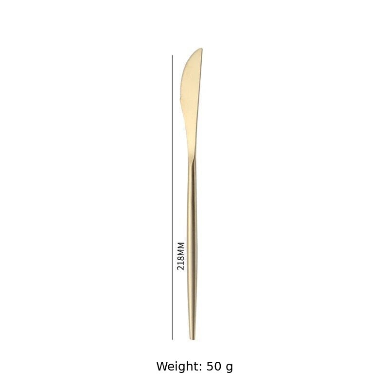 304 Stainless Steel Dinner Knife, Mirror Polished Long Handle Western Table Knife