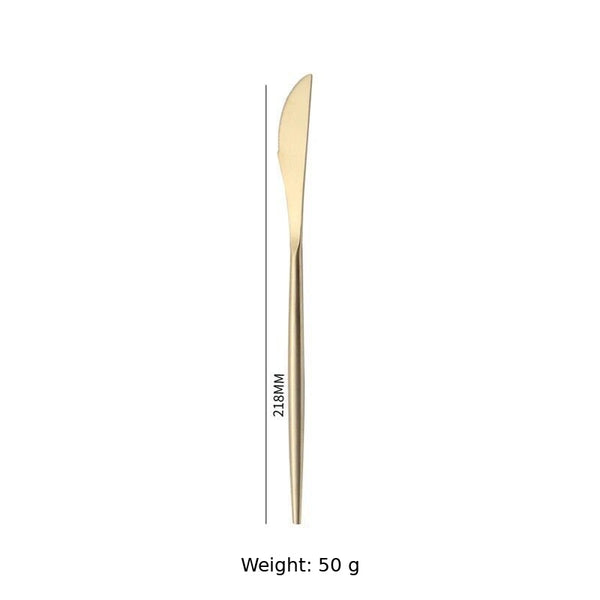 304 Stainless Steel Dinner Knife, Mirror Polished Long Handle Western Table Knife