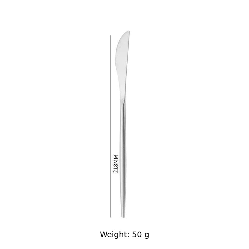 304 Stainless Steel Dinner Knife, Mirror Polished Long Handle Western Table Knife
