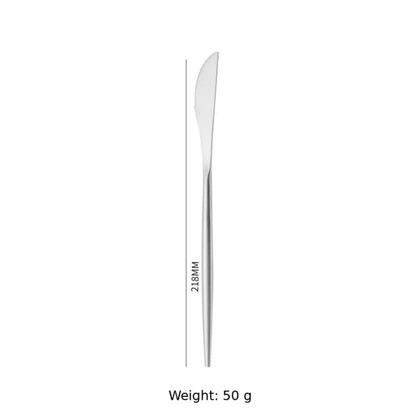 304 Stainless Steel Dinner Knife, Mirror Polished Long Handle Western Table Knife