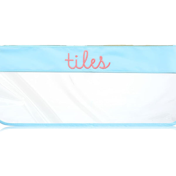 Large Mahjong Storage Bag – Waterproof PVC Travel Organizer with Letter Design for Mahjong Sets & Accessories