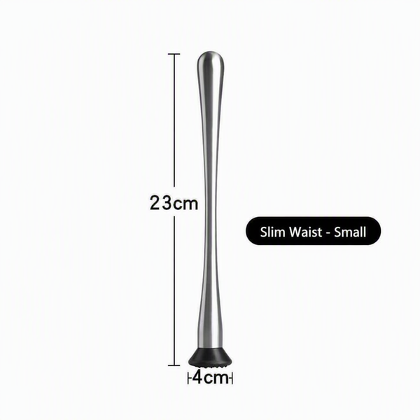 Stainless Steel Cocktail Muddler with Non-Slip PP Head, Ergonomic Slim Waist Fruit Muddler for Bar