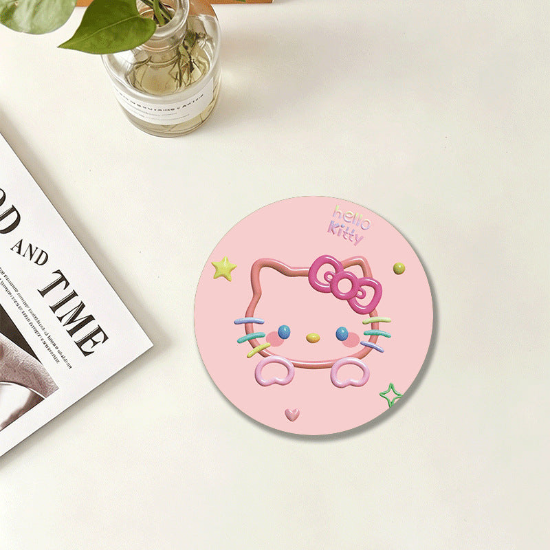Natural Rubber Coaster – Hand Painted Heat Resistant Tea Cup Mat for Tea Table & Home Decor