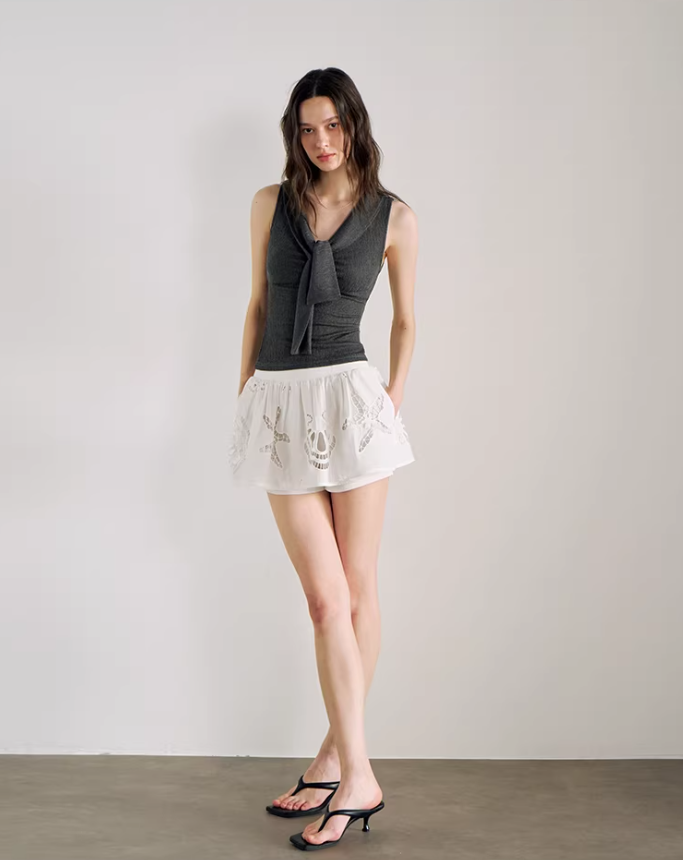 Ash Knot Sleeveless Knit Top