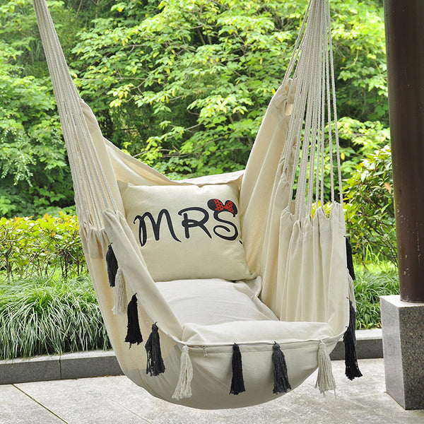 Canvas Hammock Chair – Portable Indoor & Outdoor Hanging Swing Seat