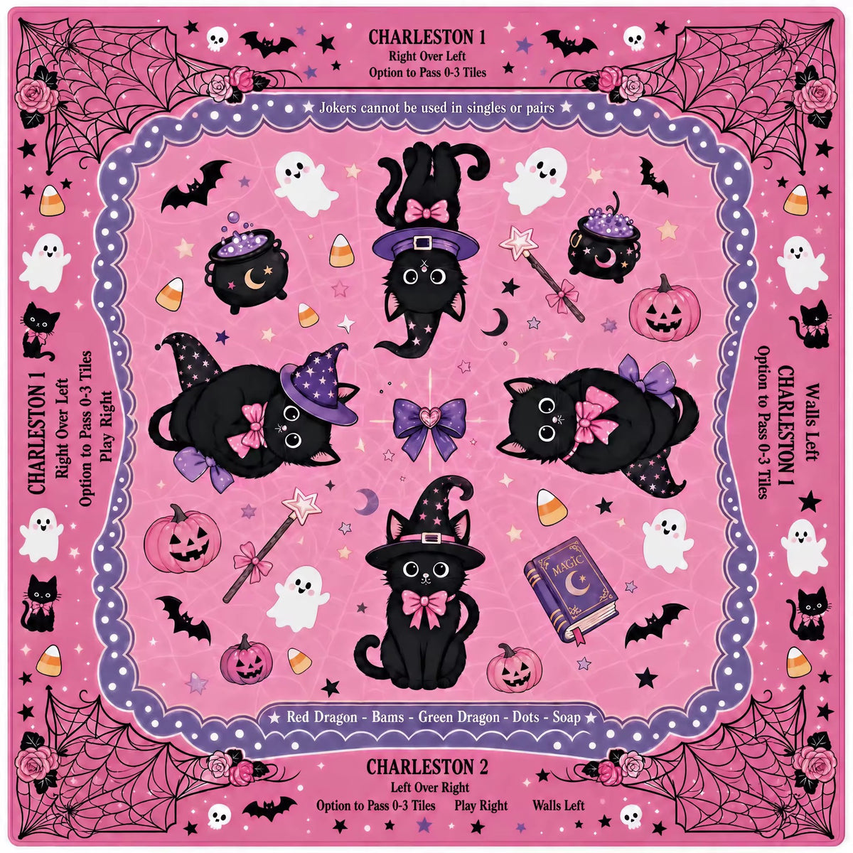 Halloween Mahjong Mat – American Style Game Table Pad with Non Slip, Noise Reducing & Custom Design Options