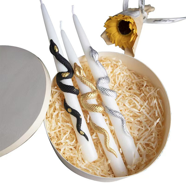 3D Sculpted Tapered Candle – Handmade Decorative Set