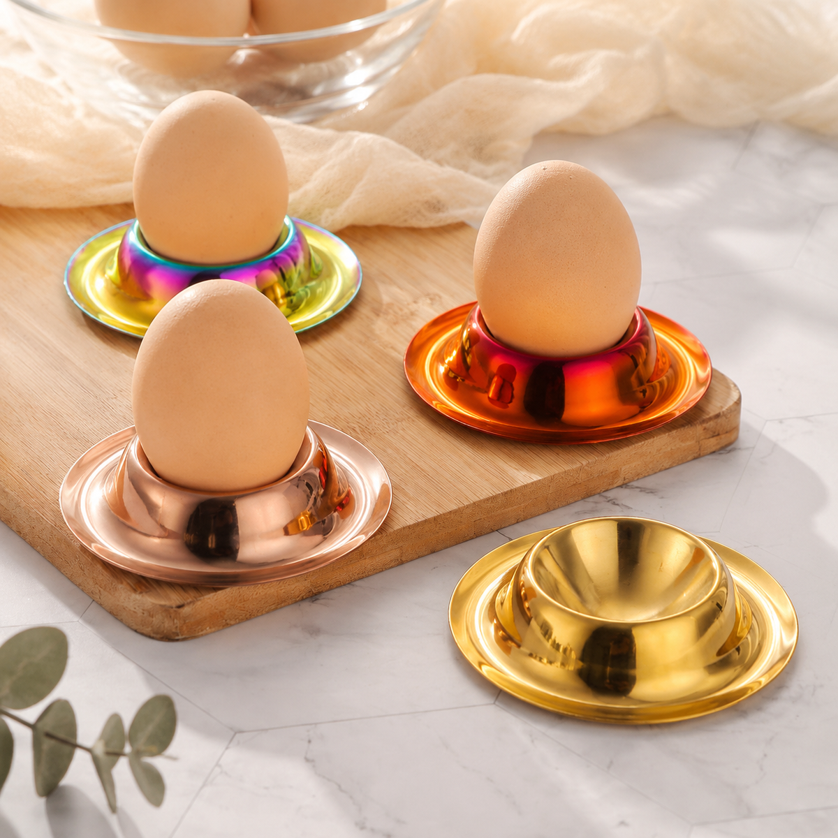 Stainless Steel Egg Cup – Modern Egg Holder for Kitchen & Dining
