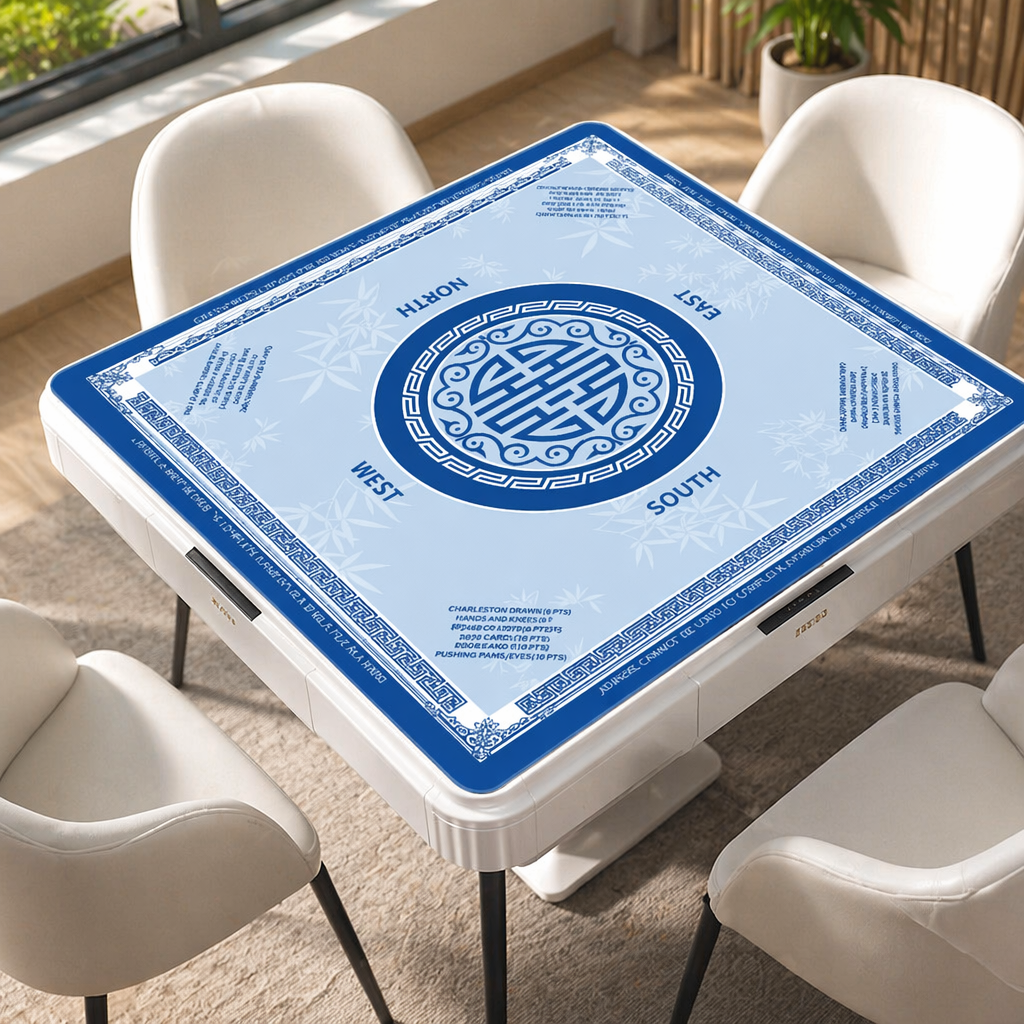 Mahjong Table Mat – Non-Slip Silent Rubber Game Pad with Washable HD Printing