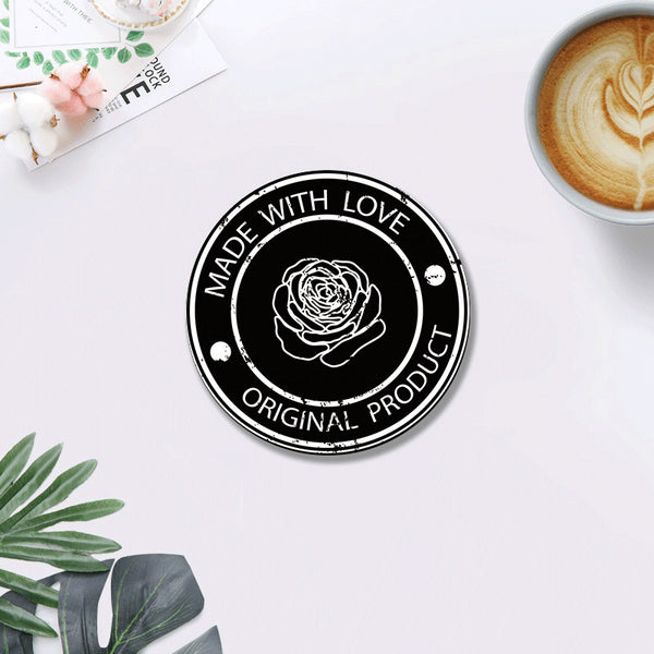 Natural Rubber Coaster – Hand Painted Heat Resistant Tea Cup Mat for Tea Table & Home Decor