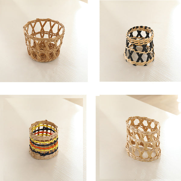 Handwoven Vase Cover – Natural Wicker Decorative Vase Sleeve
