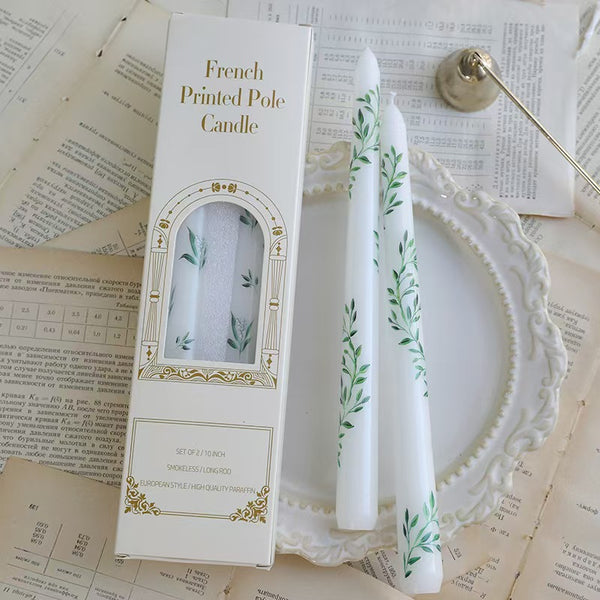 25cm Printed Taper Candles– Set of 2