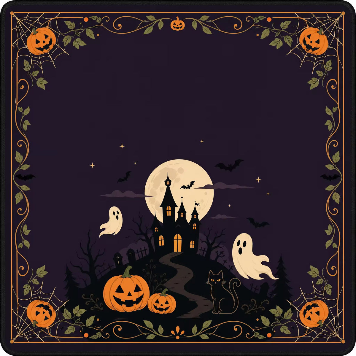 Halloween Mahjong Mat – American Style Game Table Pad with Non Slip, Noise Reducing & Custom Design Options