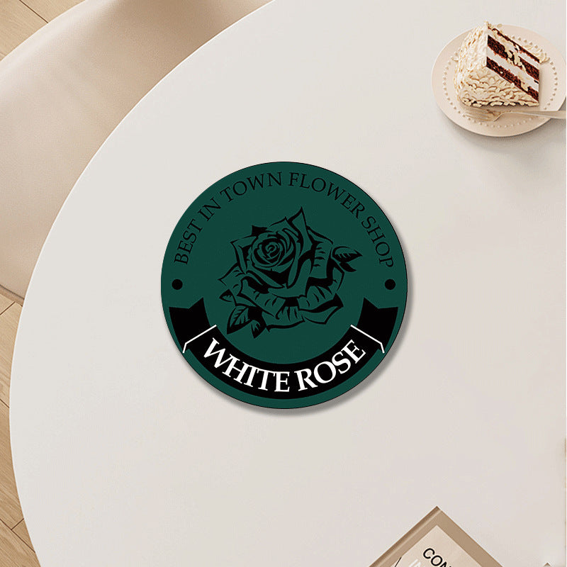 Natural Rubber Coaster – Hand Painted Heat Resistant Tea Cup Mat for Tea Table & Home Decor