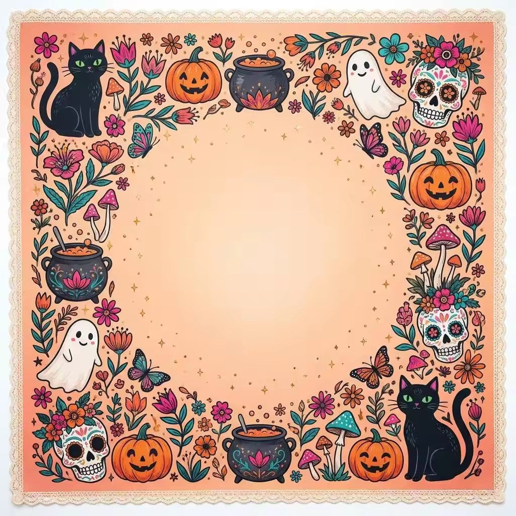 Halloween Mahjong Mat – American Style Game Table Pad with Non Slip, Noise Reducing & Custom Design Options