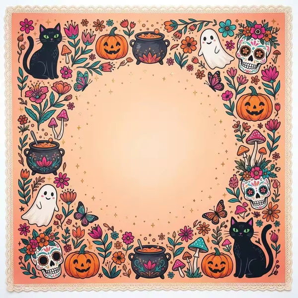 Halloween Mahjong Mat – American Style Game Table Pad with Non Slip, Noise Reducing & Custom Design Options