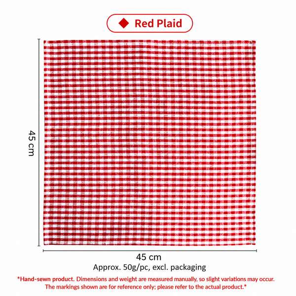 Check Cotton Napkin, Square Table Linen Placemat & Dinner Napkin