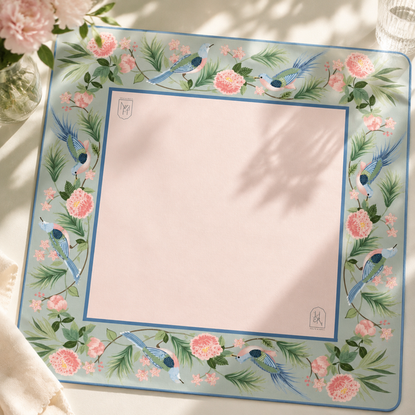 Rose Pattern Diatom Mud Table Mat – Stain Resistant Wear Resistant Mahjong Game Pad