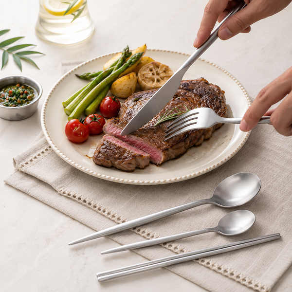 304 Stainless Steel Dinner Knife, Mirror Polished Long Handle Western Table Knife