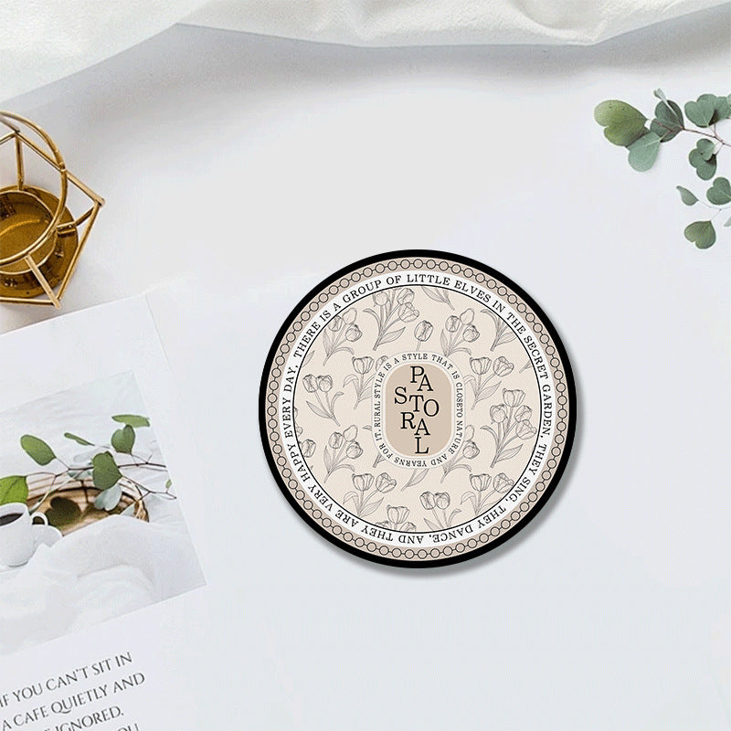 Natural Rubber Coaster – Hand Painted Heat Resistant Tea Cup Mat for Tea Table & Home Decor