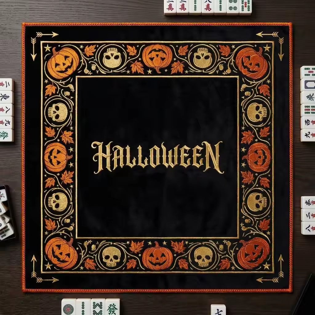 Halloween Mahjong Mat – American Style Game Table Pad with Non Slip, Noise Reducing & Custom Design Options