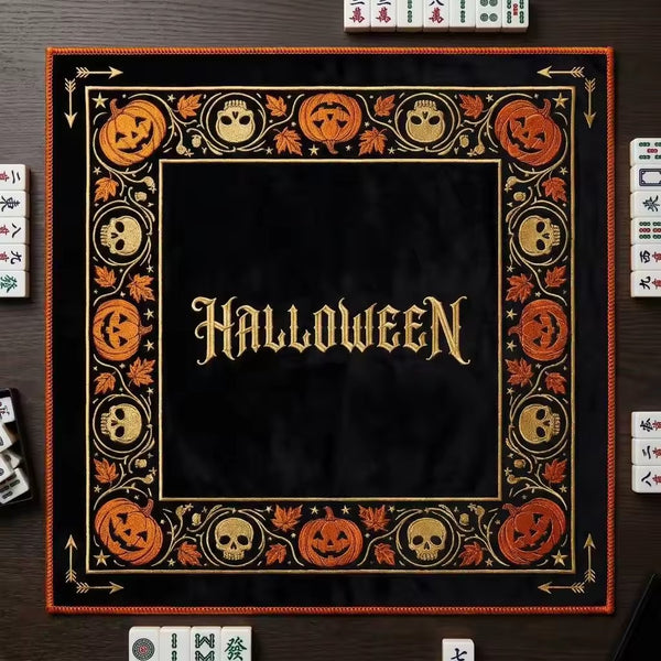 Halloween Mahjong Mat – American Style Game Table Pad with Non Slip, Noise Reducing & Custom Design Options