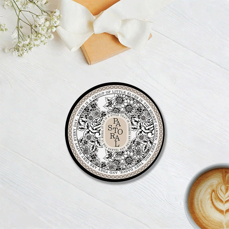 Natural Rubber Coaster – Hand Painted Heat Resistant Tea Cup Mat for Tea Table & Home Decor