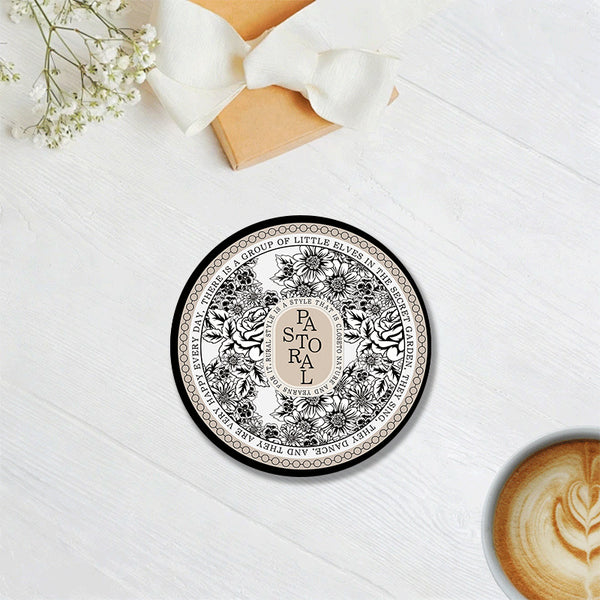 Natural Rubber Coaster – Hand Painted Heat Resistant Tea Cup Mat for Tea Table & Home Decor