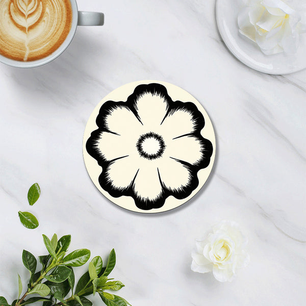 Natural Rubber Coaster – Hand Painted Heat Resistant Tea Cup Mat for Tea Table & Home Decor