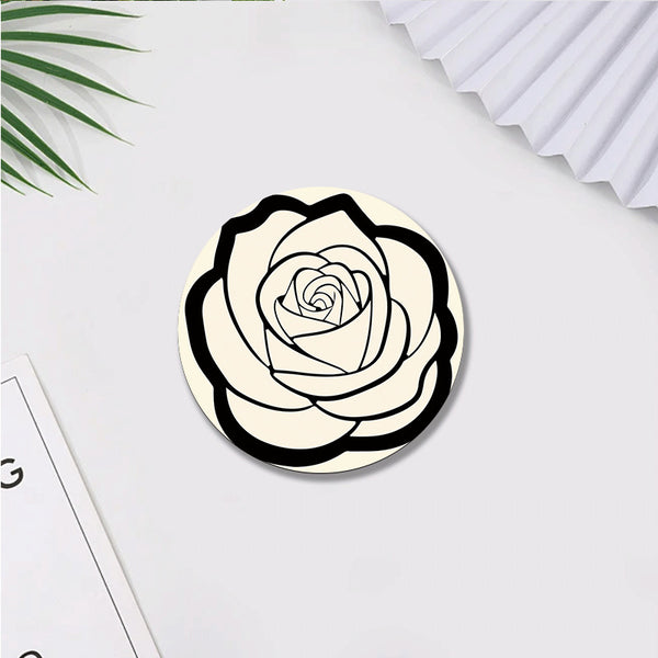 Natural Rubber Coaster – Hand Painted Heat Resistant Tea Cup Mat for Tea Table & Home Decor