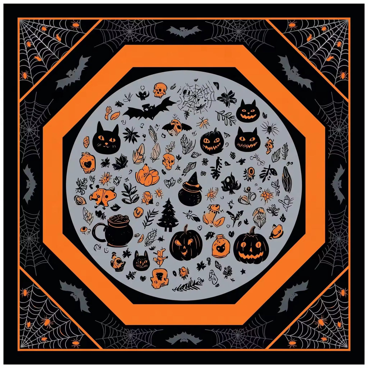 Halloween Mahjong Mat – American Style Game Table Pad with Non Slip, Noise Reducing & Custom Design Options
