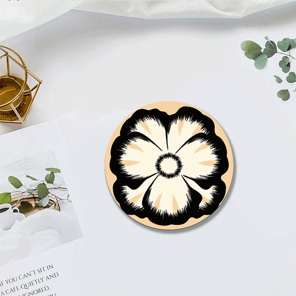 Natural Rubber Coaster – Hand Painted Heat Resistant Tea Cup Mat for Tea Table & Home Decor