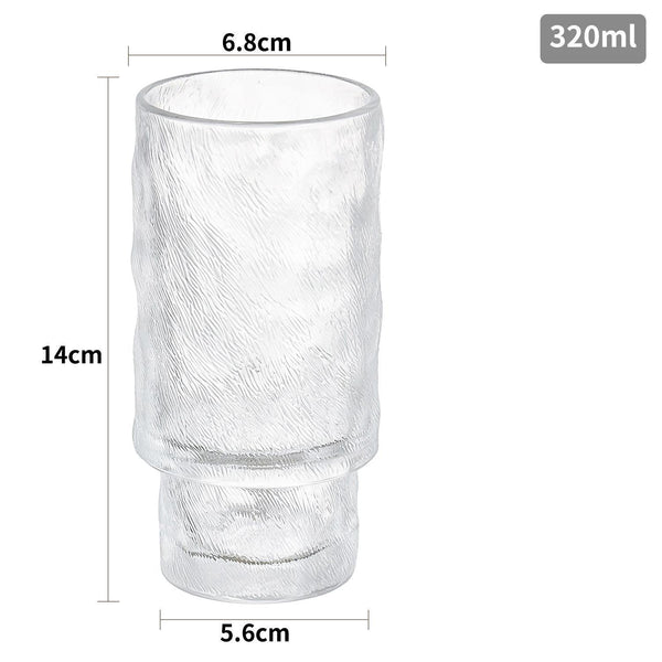 11oz Ribbed Stackable Glass Tumbler – Vintage Coffee, Juice & Whiskey Glass