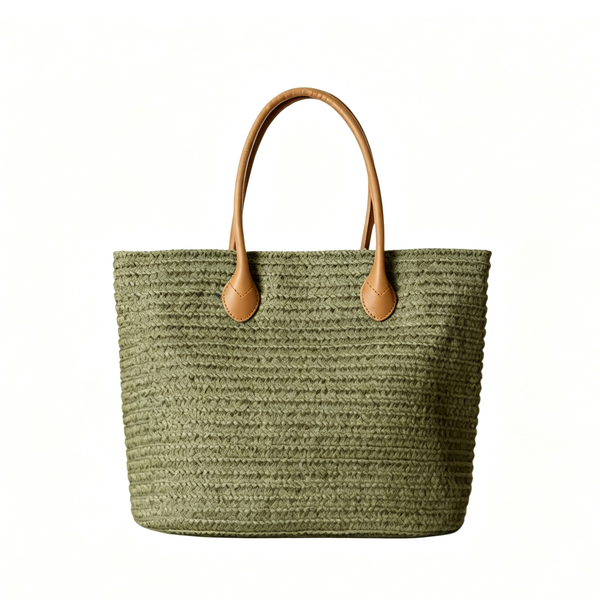 Small Woven Straw Bag – Paper Fiber Mini Handbag with Soft Peach Skin Lining